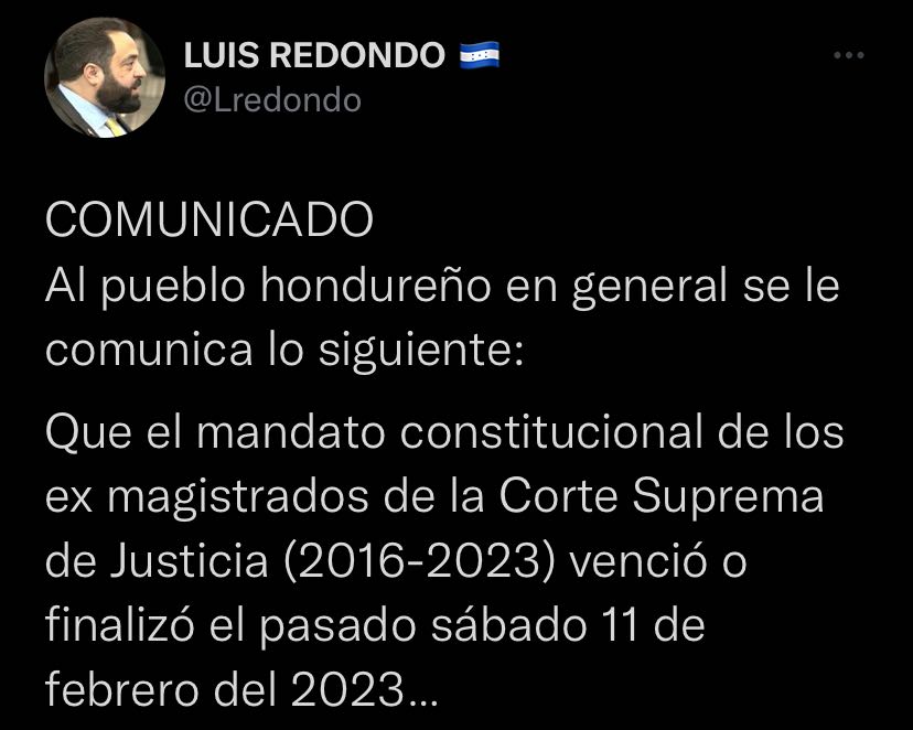 Comunicado: ¡Mandato de ex magistrados de la CSJ, venció el 11 de febrero! 